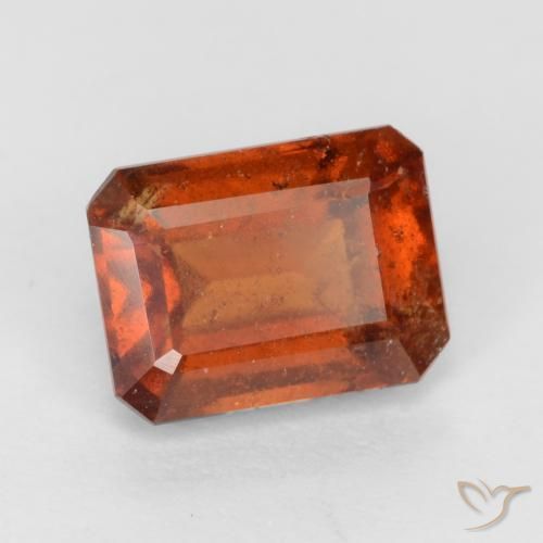 Grenat Hessonite Orange feu naturelle Octogone / coupe Émeraude, 2.22 ct, VS-SI