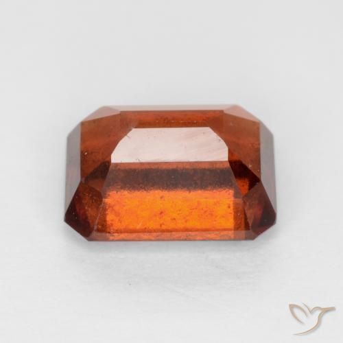 Grenat Hessonite Orange foncé naturelle Octogone / coupe Émeraude, 2.06 ct, VS-SI