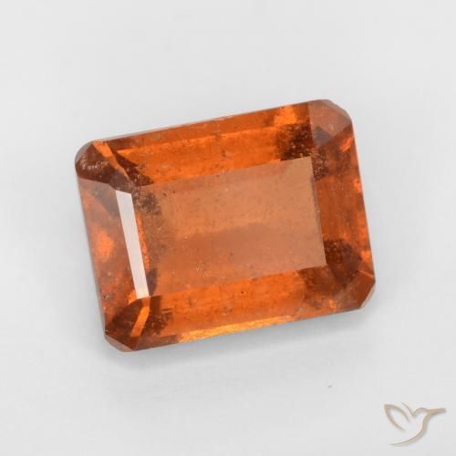 1.97ct Naturel Ambre orange Grenat Hessonite, Taille émeraude, VS-SI