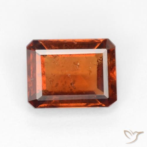 1.72ct Naturel Ambre orange Grenat Hessonite, Taille émeraude, VS-SI
