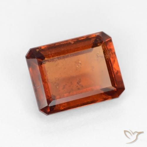 Grenat Hessonite Ambre orange naturelle Octogone / coupe Émeraude, 1.72 ct, VS-SI