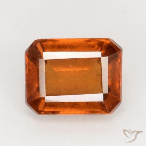 Grenat Hessonite Orange rougeâtre naturelle Octogone / coupe Émeraude, 2.32 ct, VS-SI