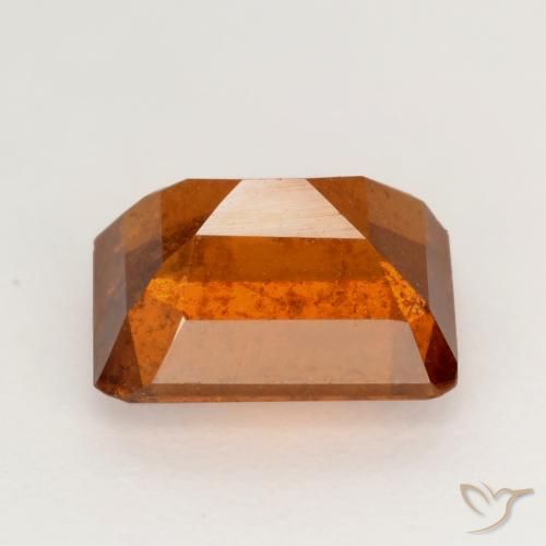 Grenat Hessonite Orange feu naturelle Octogone / coupe Émeraude, 2.12 ct, SI
