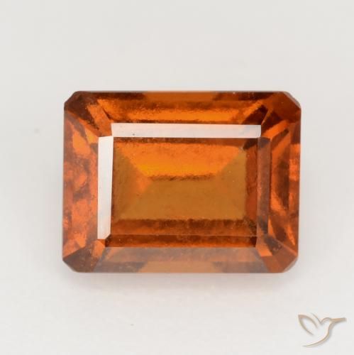 2.15ct Naturel Orange foncé Grenat Hessonite, Taille émeraude, VS