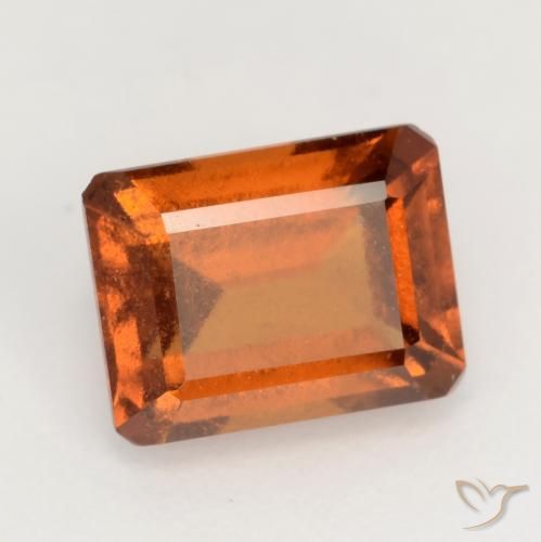 Grenat Hessonite Orange foncé naturelle Octogone / coupe Émeraude, 2.15 ct, VS