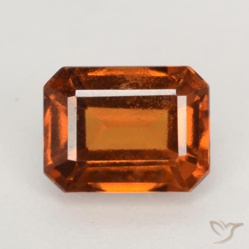 2.05ct Naturel Orange foncé Grenat Hessonite, Taille émeraude, VS