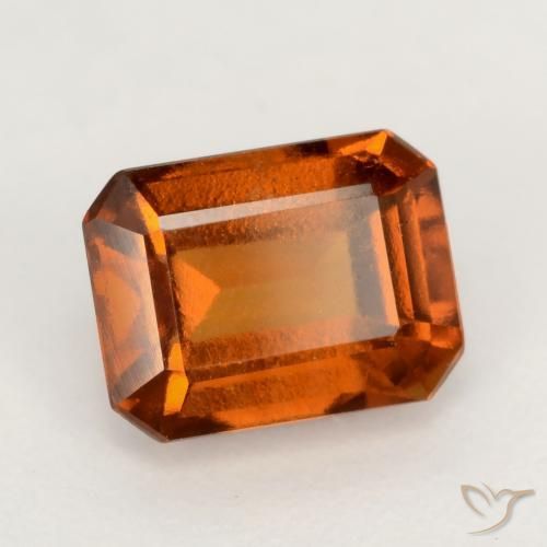 Grenat Hessonite Orange foncé naturelle Octogone / coupe Émeraude, 2.05 ct, VS