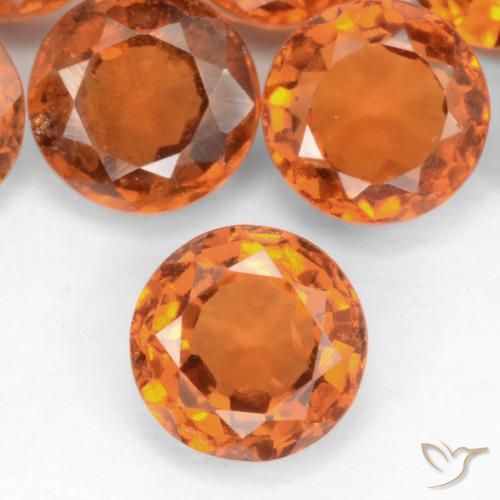 1.11ct Naturel Orange moyen-foncé Grenat Hessonite, Tour, SI-I1
