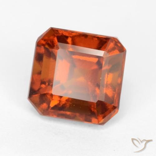 Grenat Hessonite Orange foncé naturelle Octogone / coupe Émeraude, 1.98 ct, VVS-VS