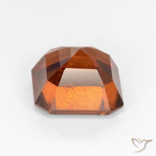 Grenat Hessonite Orange foncé naturelle Octogone / coupe Émeraude, 2.06 ct, VS-SI