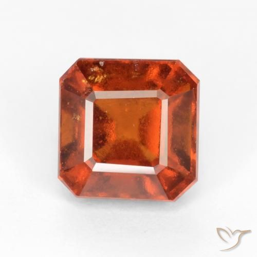 2.47ct Naturel Ambre orange Grenat Hessonite, Taille émeraude, VS-SI