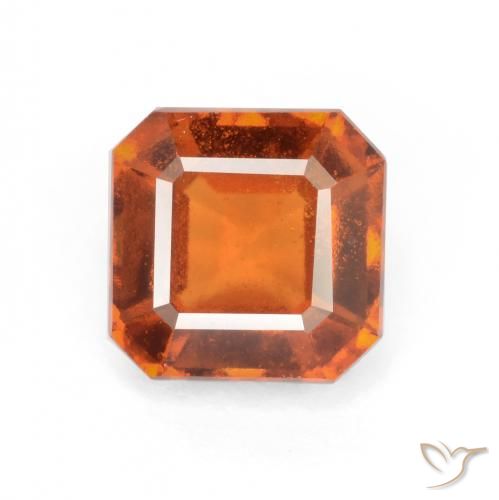 Grenat Hessonite Orange foncé naturelle Octogone / coupe Émeraude, 2.30 ct, VS