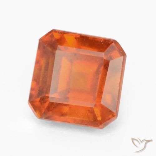 Grenat Hessonite Orange feu naturelle Octogone / coupe Émeraude, 2.17 ct, VS-SI