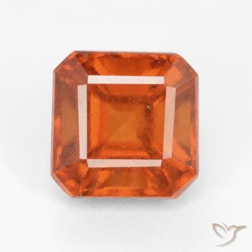 Grenat Hessonite Orange feu naturelle Octogone / coupe Émeraude, 2.17 ct, VS-SI