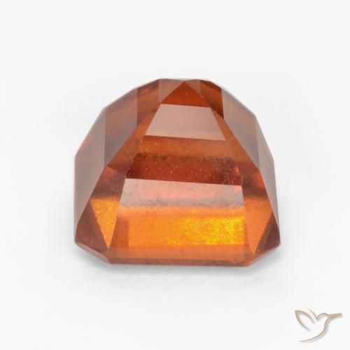 Grenat Hessonite Orange feu naturelle Octogone / coupe Émeraude, 2.17 ct, VS-SI