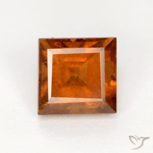 1.57ct Naturel Orange foncé Grenat Hessonite, Carré, SI