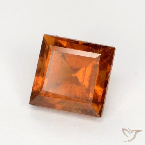 Grenat Hessonite Orange foncé naturelle Carré, 1.57 ct, SI