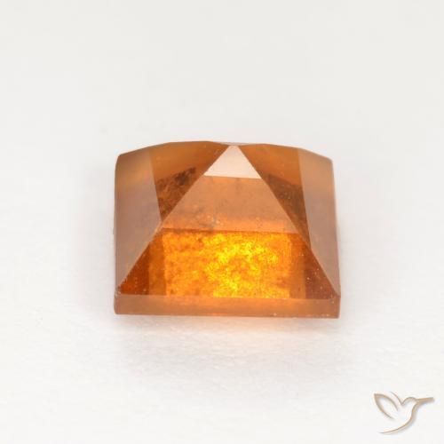 Grenat Hessonite Orange moyen naturelle Carré, 1.42 ct, SI