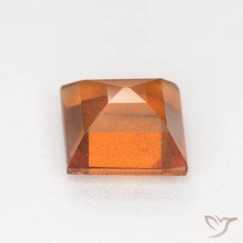 Grenat Hessonite Orange jaunâtre naturelle Carré, 1.29 ct, VS-SI