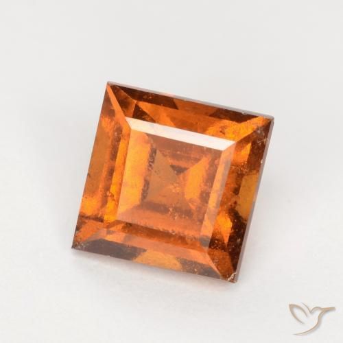 Grenat Hessonite Orange moyen-foncé naturelle Carré, 1.32 ct, SI