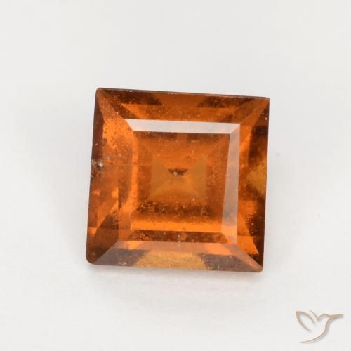 1.37ct Naturel Orange foncé Grenat Hessonite, Carré, SI