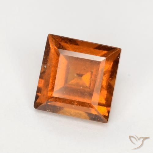 Grenat Hessonite Orange foncé naturelle Carré, 1.37 ct, SI