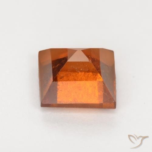 Grenat Hessonite Orange foncé naturelle Carré, 1.37 ct, SI