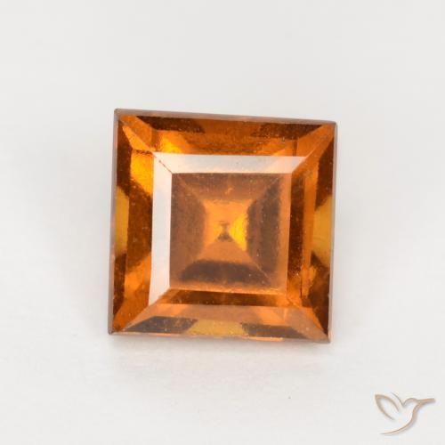 Grenat Hessonite Orange foncé naturelle Carré, 1.41 ct, VS-SI