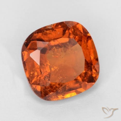 Grenat Hessonite Orange feu naturelle Coussin, 1.79 ct, SI
