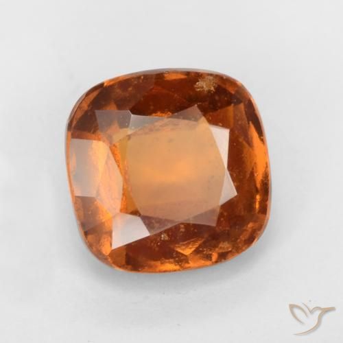 Grenat Hessonite Orange foncé naturelle Coussin, 1.93 ct, VS-SI