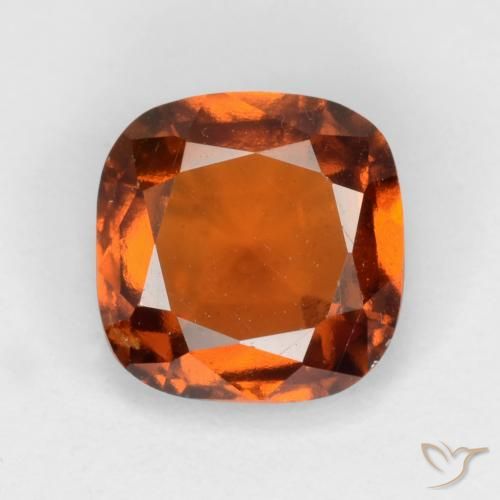 Grenat Hessonite Orange foncé naturelle Coussin, 1.62 ct, VS