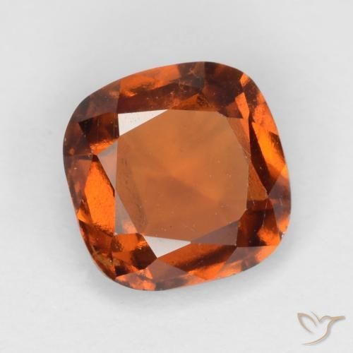 Grenat Hessonite Orange foncé naturelle Coussin, 1.62 ct, VS