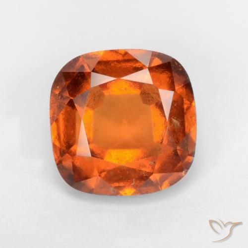 Grenat Hessonite Orange foncé naturelle Coussin, 1.78 ct, VS-SI