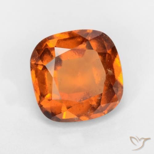 Grenat Hessonite Orange foncé naturelle Coussin, 1.78 ct, VS-SI