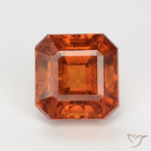 2.50ct Naturel Orange foncé Grenat Hessonite, Taille émeraude, SI