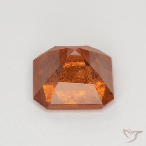 Grenat Hessonite Orange foncé naturelle Octogone / coupe Émeraude, 1.77 ct, SI