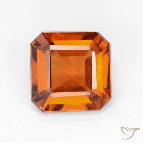Grenat Hessonite Orange foncé naturelle Octogone / coupe Émeraude, 1.72 ct, VS