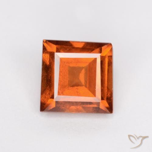 Grenat Hessonite Orange moyen naturelle Carré, 1.34 ct, VS-SI