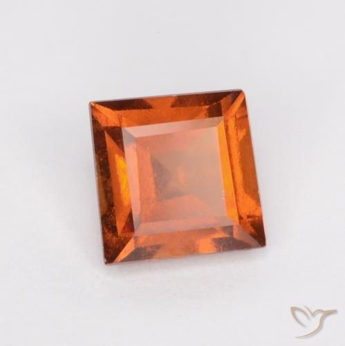 Grenat Hessonite Orange moyen naturelle Carré, 1.34 ct, VS-SI