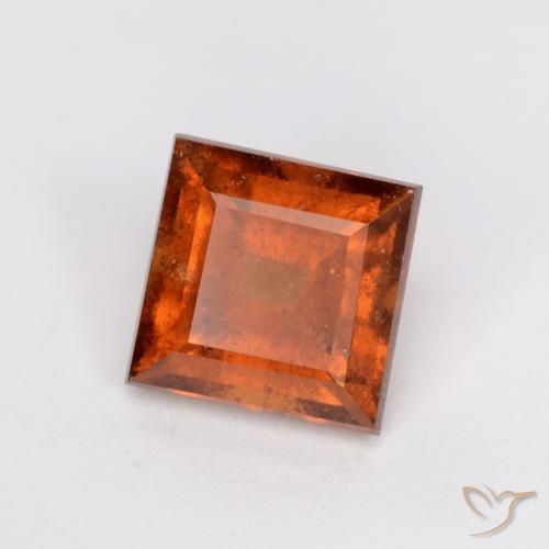 Grenat Hessonite Orange foncé naturelle Carré, 1.64 ct, SI