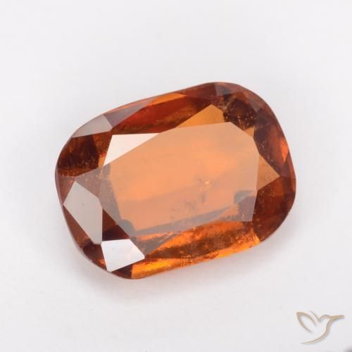 Grenat Hessonite Ambre orange naturelle Coussin, 1.67 ct, VS-SI