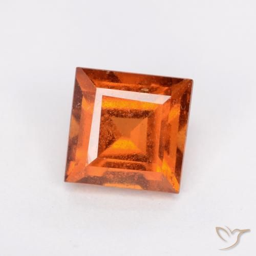 1.43ct Naturel Orange foncé Grenat Hessonite, Carré, SI