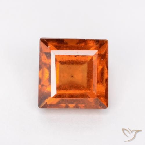 Grenat Hessonite Orange foncé naturelle Carré, 1.57 ct, VS-SI