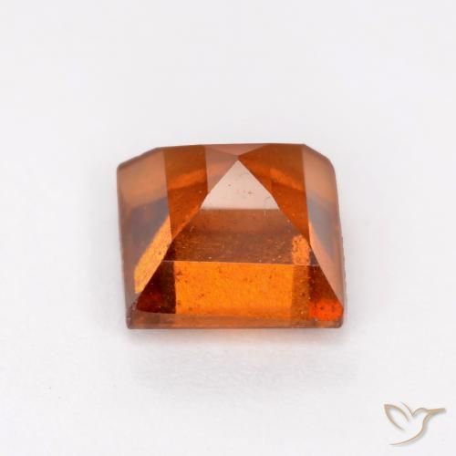 Grenat Hessonite Orange foncé naturelle Carré, 1.57 ct, VS-SI
