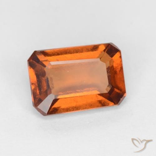 Grenat Hessonite Orange foncé naturelle Octogone / coupe Émeraude, 1.35 ct, VS
