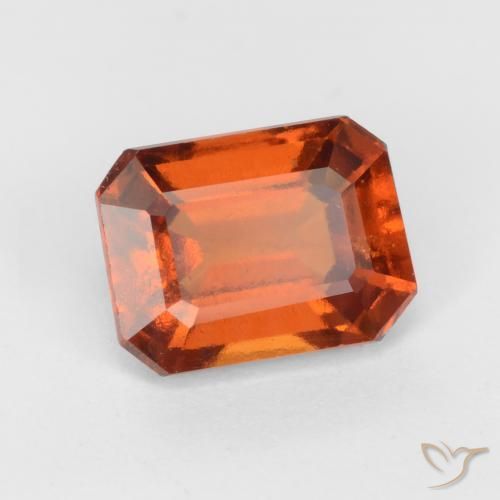 Grenat Hessonite Orange foncé naturelle Octogone / coupe Émeraude, 1.67 ct, VS-SI