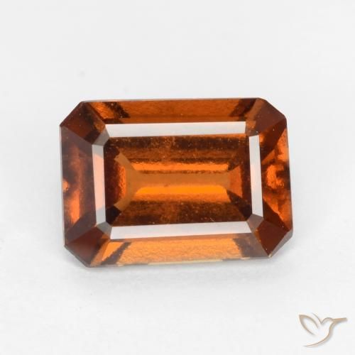 1.61ct Naturel Orange foncé Grenat Hessonite, Taille émeraude, VS