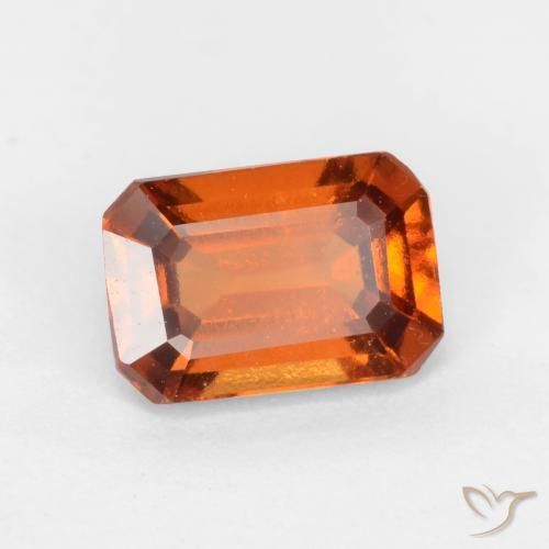 Grenat Hessonite Orange moyen-foncé naturelle Octogone / coupe Émeraude, 1.37 ct, VS
