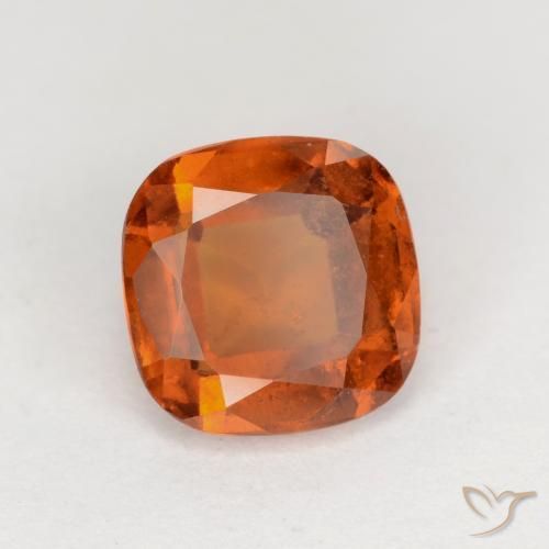 Grenat Hessonite Ambre orange naturelle Coussin, 1.72 ct, VS-SI