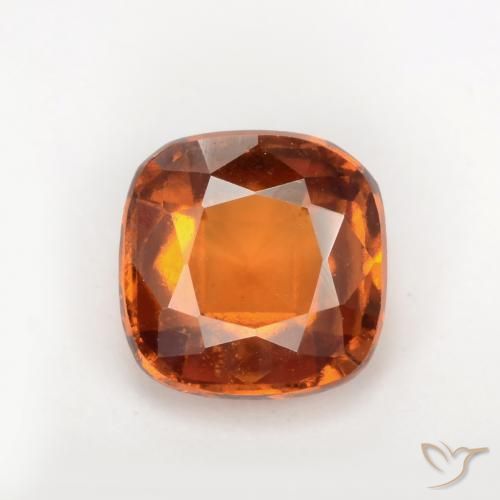 Grenat Hessonite Orange moyen-foncé naturelle Coussin, 1.82 ct, VS